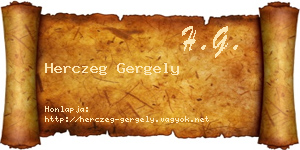 Herczeg Gergely névjegykártya